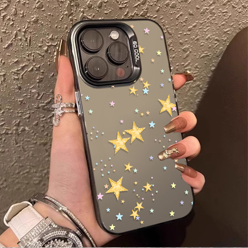 Xiaomi Redmi Note 13 - Casing Keras Matte Pola Bintang Warna-warni