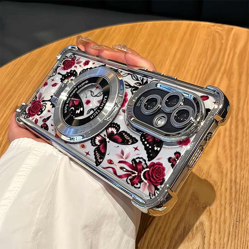 Oppo Reno 12 - Casing Ponsel Motif Bunga Kupu-Kupu Cantik